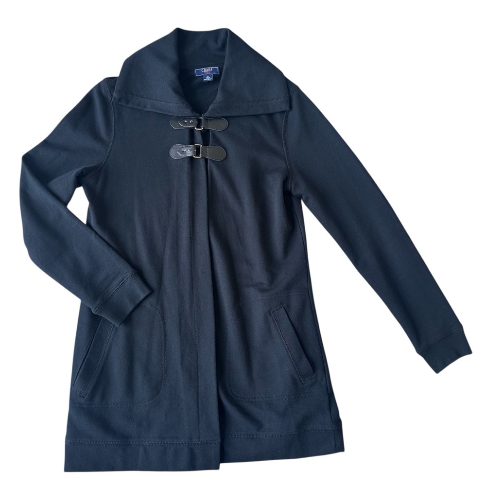 Chaps Black Toggle Front Jacket Medium | Preppy Dark Academia  100% Cotton